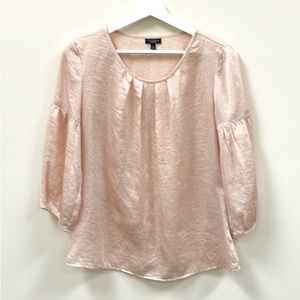 Talbots Silky Peasant Blouse in Soft Pink, Size 6